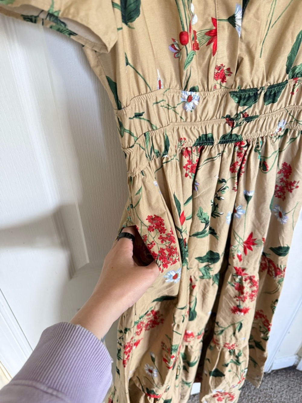 Anthropologie NEW Somerset Maxi Dress in Khaki Floral - Picture 5 of 7